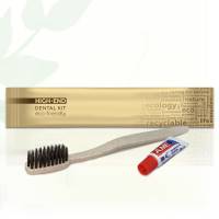 Набір для чищення зубів High-End, щітка з пресованої соломи, паста 5 гр в паперовій упаковці Flow-Pack HEF-DK/S HSG