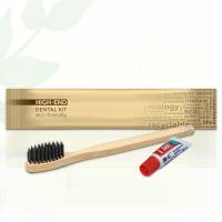 Набір для чищення зубів High-End, дерев'яна зубна щітка та паста 5 гр в паперовій упаковці Flow-Pack HEF-DK/W HSG