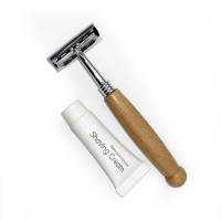 Набір для гоління High-End, бритва з дерев'яною ручкою і крем 10мл в паперовій упаковці Flow-Pack HEF-SK/W HSG Набір для гоління High-End, бритва з дерев'яною ручкою і крем 10мл в паперовій упаковці Flow-Pack HEF-SK/W HSG