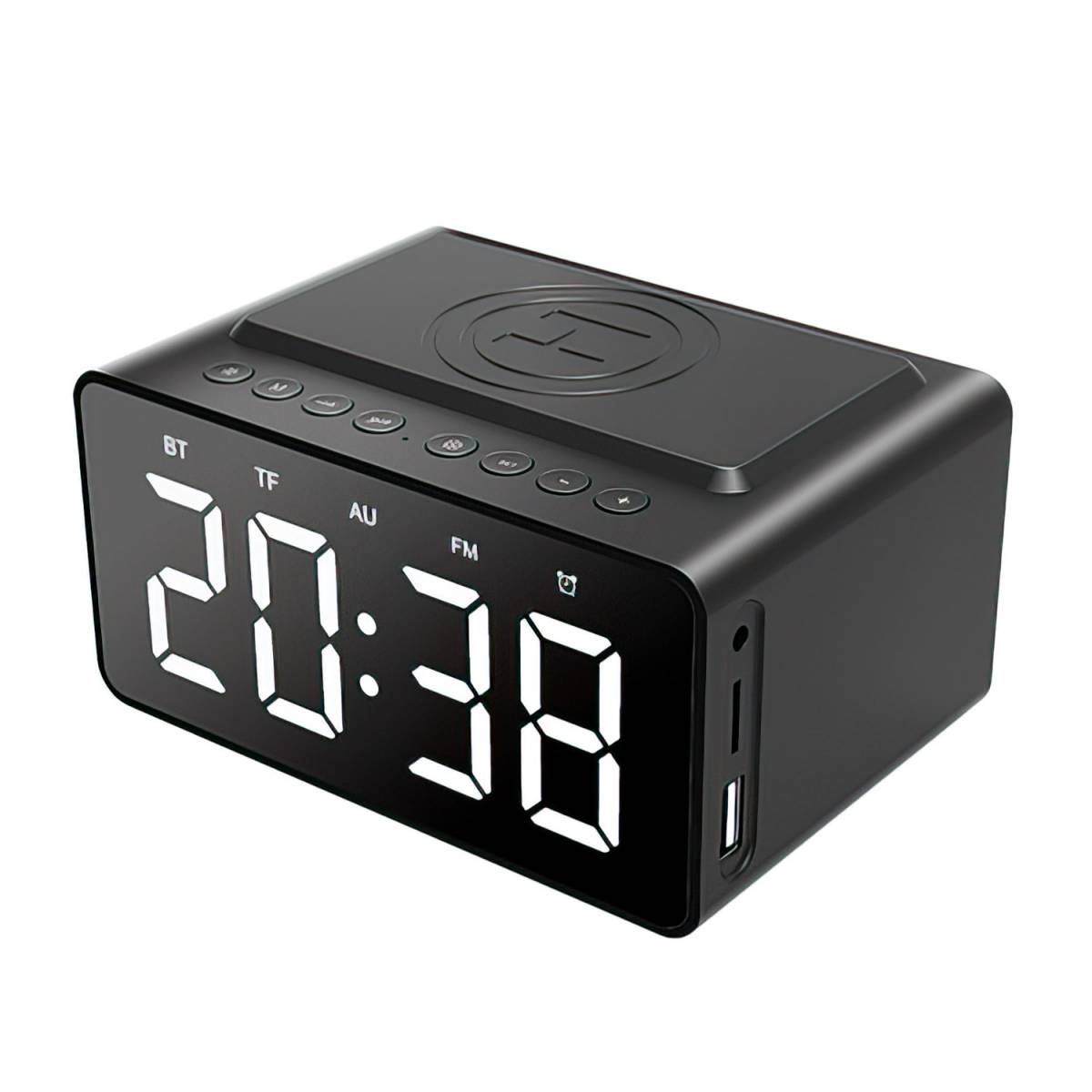 Настільний годинник з будильником, Bluetooth та бездротовою зарядкою BT508 BT508 HSG