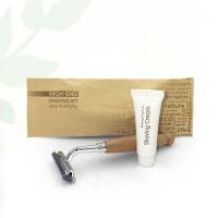 Набір для гоління High-End, бритва з дерев'яною ручкою і крем 10мл в паперовій упаковці Flow-Pack HEF-SK/W HSG Набір для гоління High-End, бритва з дерев'яною ручкою і крем 10мл в паперовій упаковці Flow-Pack HEF-SK/W HSG