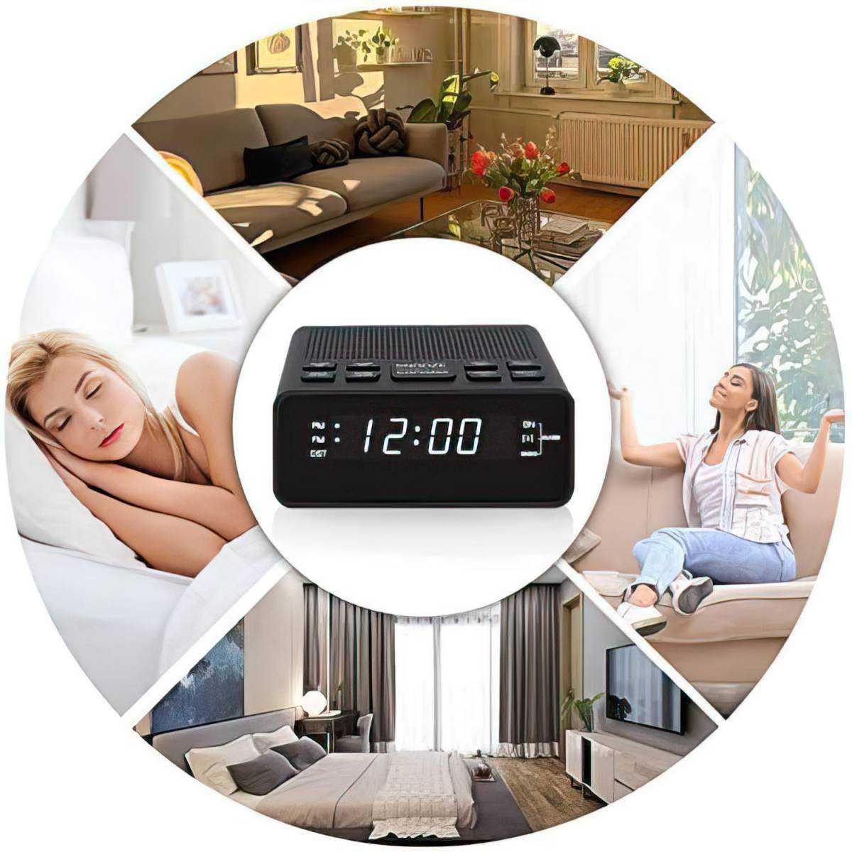 Настільний годинник з будильником, з AM/FM радіо, диммером BT509 BT509 HSG