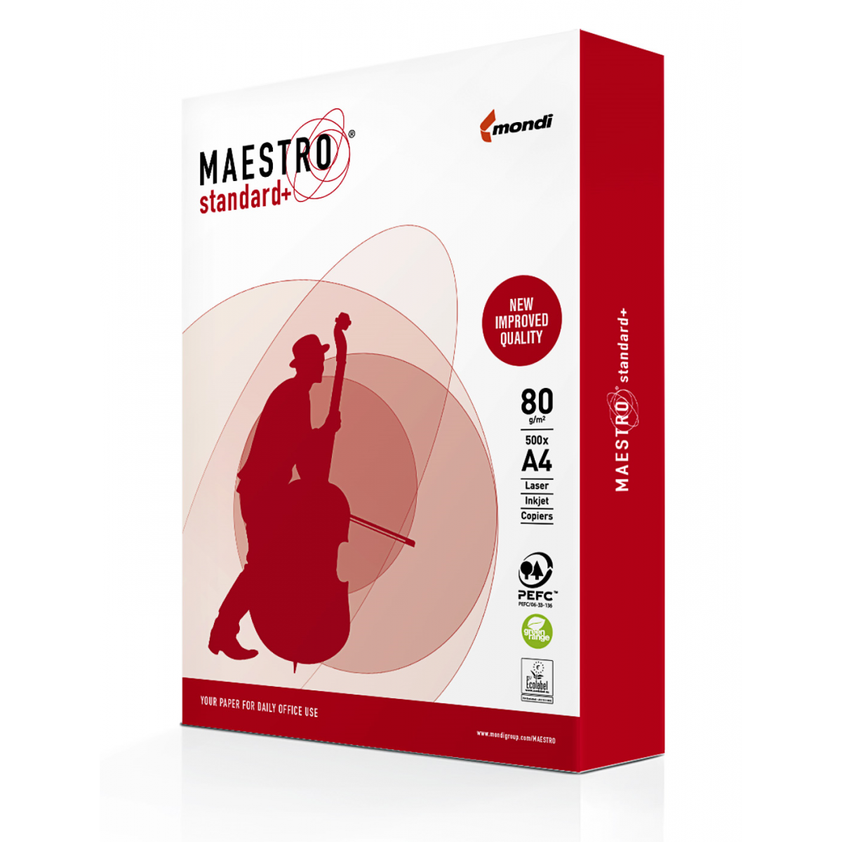 Бумага офисная Maestro Standard+ A4 80 г/м² B класс 500 листов Белый MS80 Mondi