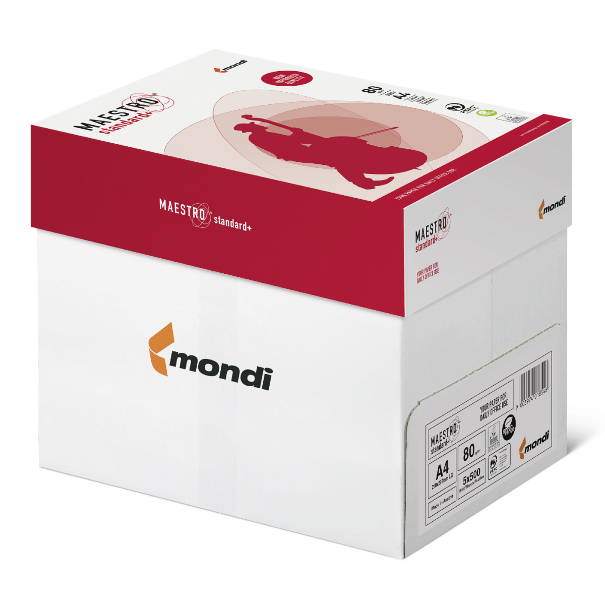 Бумага офисная Maestro Standard+ A4 80 г/м² B класс 500 листов Белый MS80 Mondi