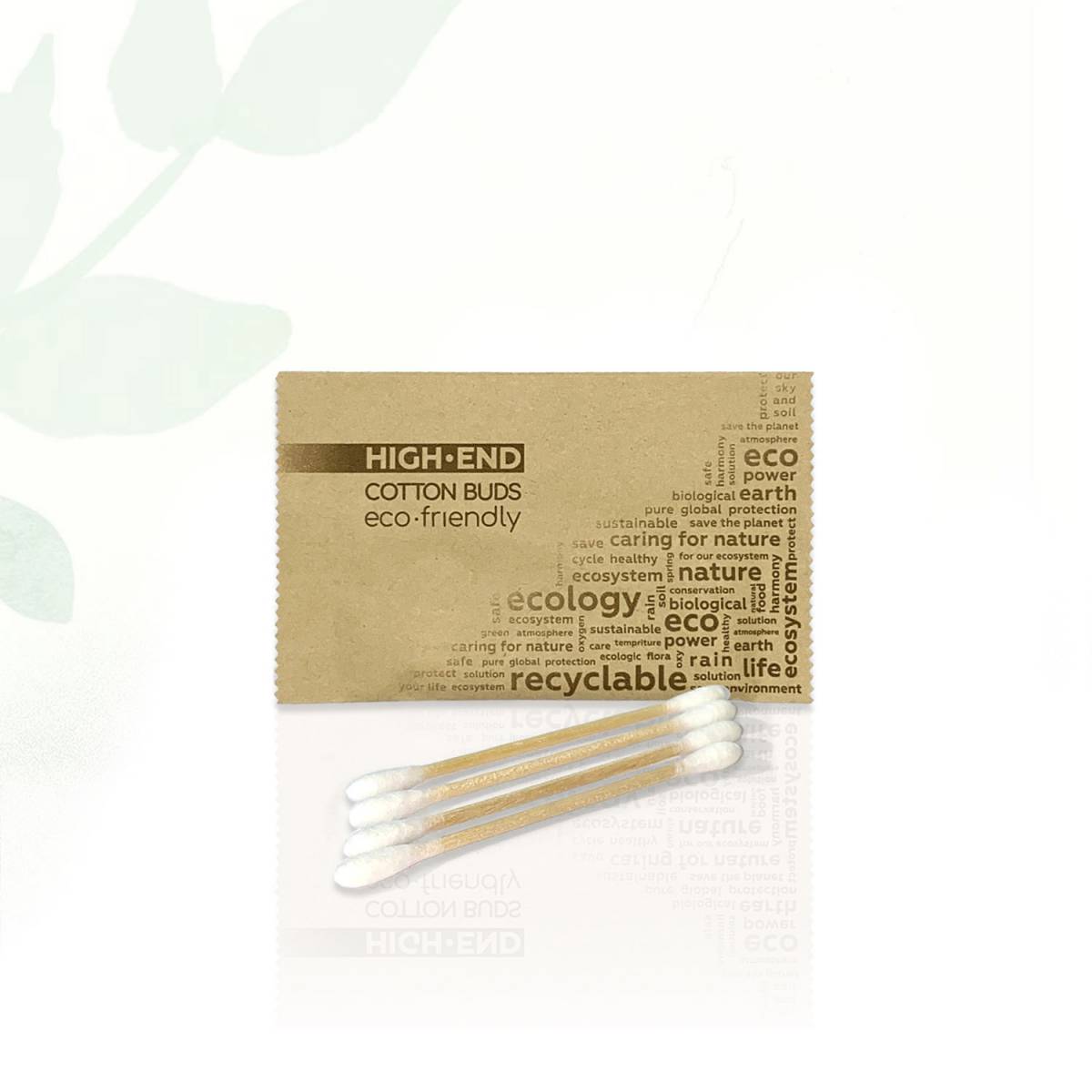 Набор косметических бамбуковых палочек High-End в бумажной упаковке Flow-Pack HEF-СP HSG