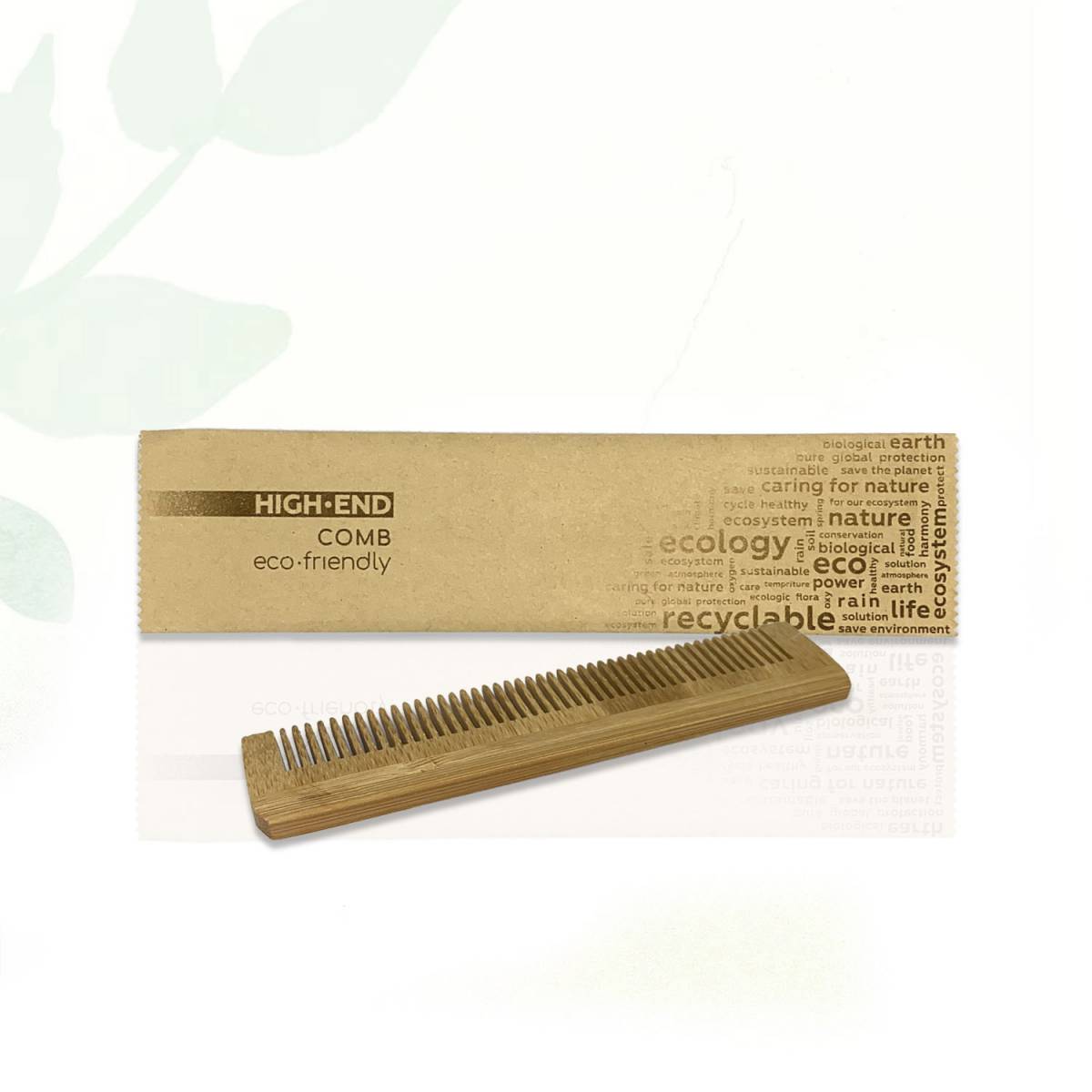 Расческа High-End деревянная, в бумажной упаковке Flow-pack HEF C12/W HSG