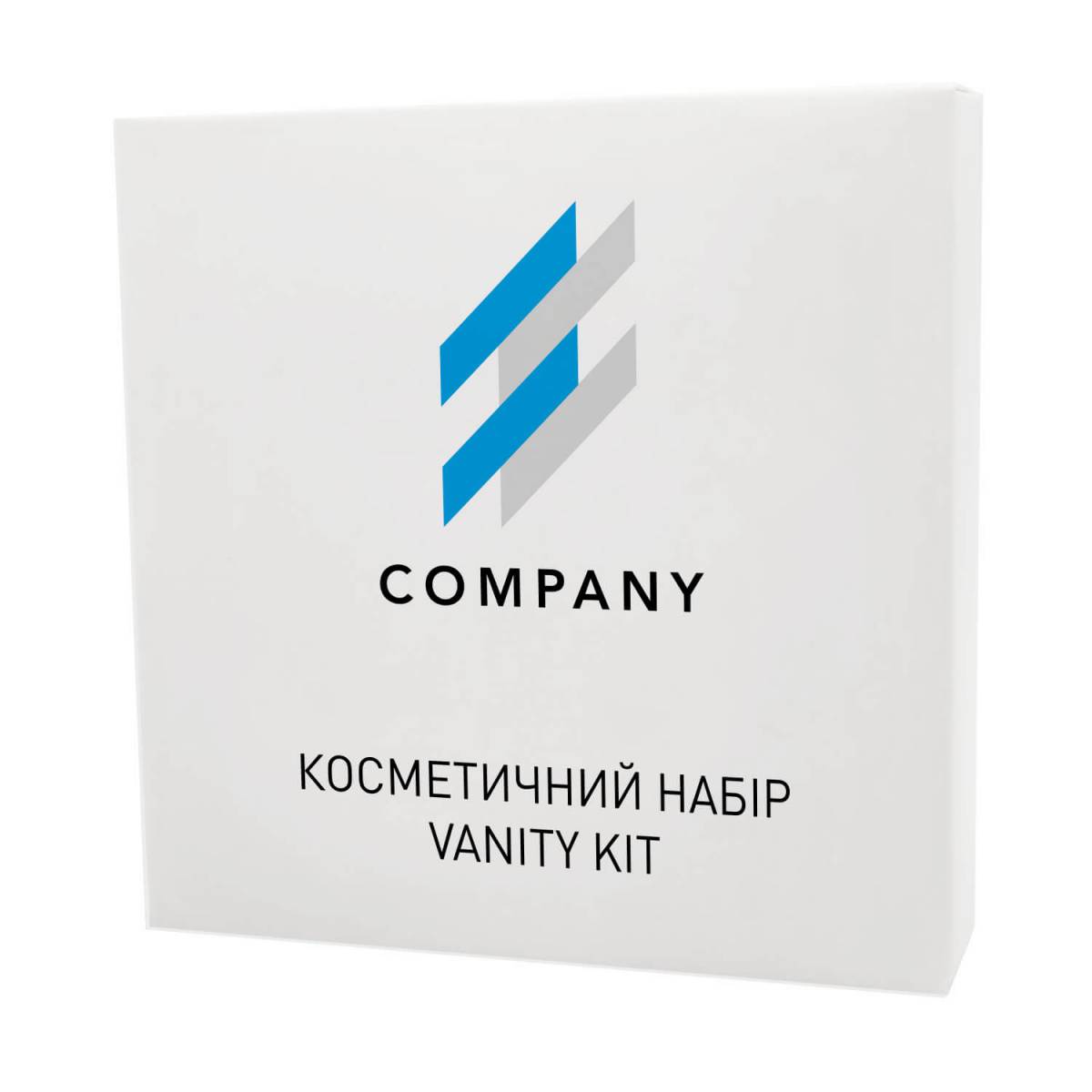 Косметический набор VKL4/2 в коробочке из белого картона с логотипом VKL4/2-1LW HSG