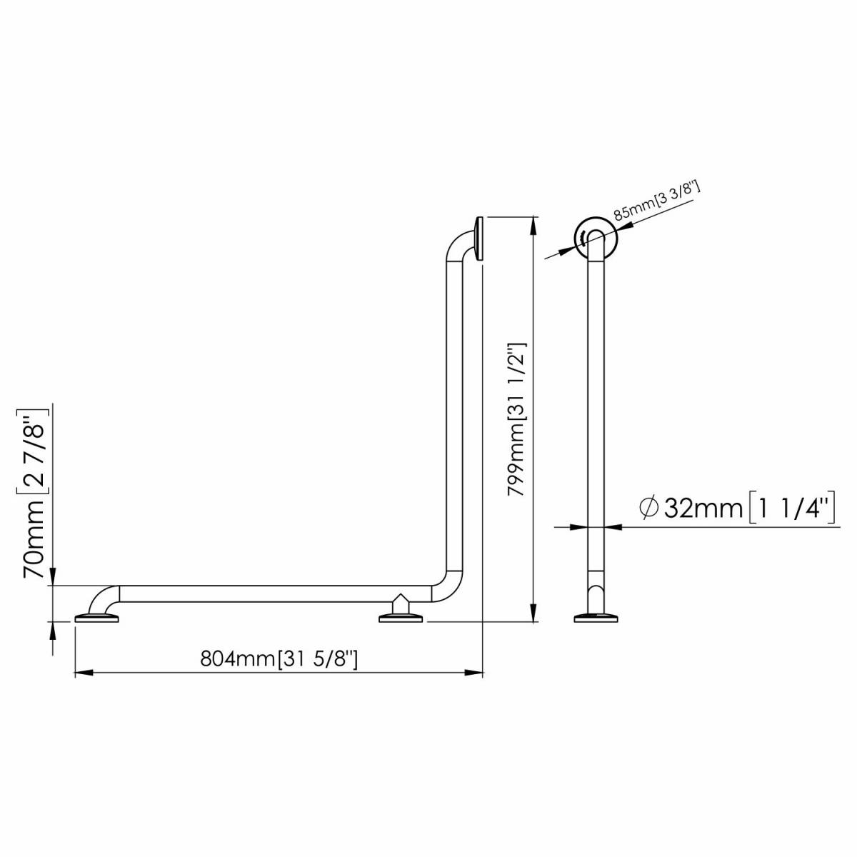 Поручень для инвалидов угловой MEDIEPOXY (BD0700) BD0700 Mediclinics