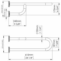 Поручень для інвалідів потрійний правий MEDINOX (BFD600CS) BFD600CS Mediclinics Поручень для інвалідів потрійний правий MEDINOX (BFD600CS) BFD600CS Mediclinics