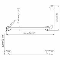 Поручень для інвалідів Г-подібний Mediepoxy (BAD090) BAD090 Mediclinics Поручень для інвалідів Г-подібний Mediepoxy (BAD090) BAD090 Mediclinics