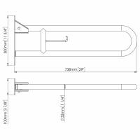 Поручень для інвалідів відкидний MEDINOX (BG0800CS) BG0800CS Mediclinics Поручень для інвалідів відкидний MEDINOX (BG0800CS) BG0800CS Mediclinics