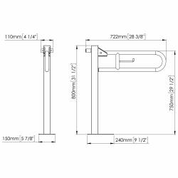Поручень для осіб з інвалідністю стіна-підлога вертикальний MEDINOX (BGC2710) BGC2710 Mediclinics 2