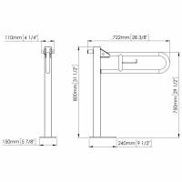 Поручень для осіб з інвалідністю стіна-підлога вертикальний MEDINOX (BGC2710) BGC2710 Mediclinics Поручень для осіб з інвалідністю стіна-підлога вертикальний MEDINOX (BGC2710) BGC2710 Mediclinics