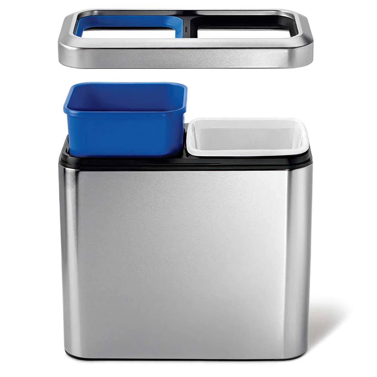 Тонка відкрита урна з двома відсіками 20л Simplehuman CW1470 CW1470 TTS