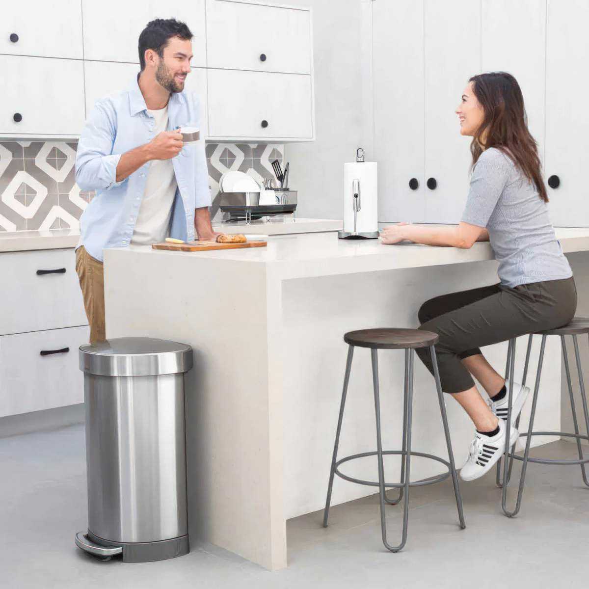Урна з педаллю напівкругла 45л FPP Delux CW2030 CW2030 Simplehuman