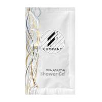 Гель для душа 15 мл с логотипом заказчика на круглой бумажной этикетке SACHET-R-SG15LP HSG
