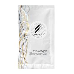 Гель для душу 15 мл з логотипом замовника на круглій паперовій етикетці SACHET-R-SG15LP HSG