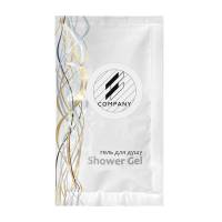 Гель для душа 15 мл с логотипом заказчика на круглой бумажной этикетке SACHET-R-SG15LP HSG