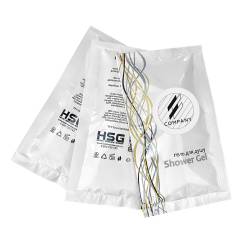 Гель для душа 15 мл с логотипом заказчика на круглой бумажной этикетке SACHET-R-SG15LP HSG 2