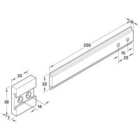 Направляющая фасада, крепление для двери мини-бара, холодильника door-slide HSG