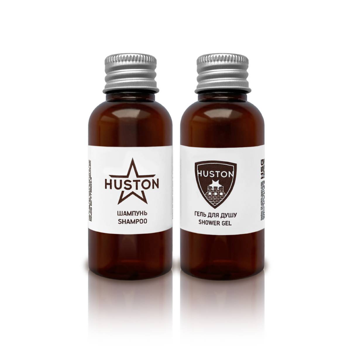 Гель 2в1 для волос и тела 32 мл с логотипом заказчика на бумажной этикетке Bk-HB32LP HSG