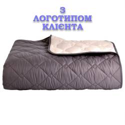 Покривало двостороннє з лого клієнта, Стиль Cube шоколад/беж 8-3xxxxx Logo HSG