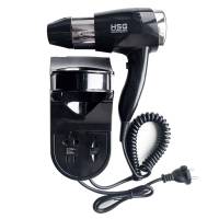 Фен настінний HSG D07 Black з розеткою 1200 Вт, для готелів D07 Black HSG Фен настінний HSG D07 Black з розеткою 1200 Вт, для готелів D07 Black HSG
