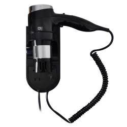 Фен настенный HSG D07 Black с розеткой 1200 Вт, для гостиниц D07 Black HSG