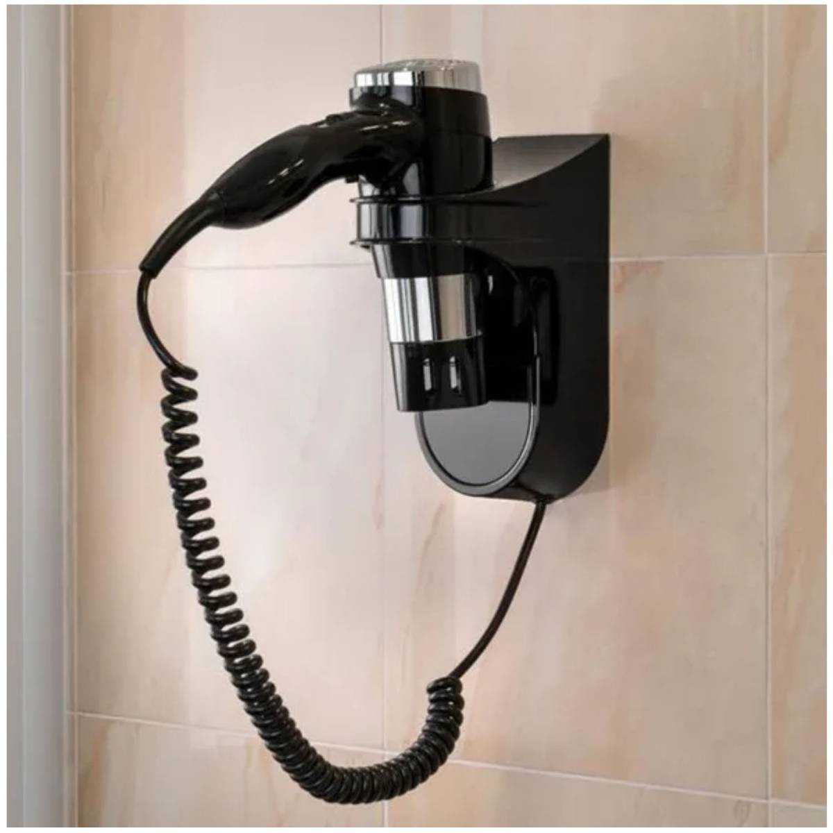 Фен настенный HSG D07-2 Black 1600 Вт, фен для гостиниц D07-2 Black HSG