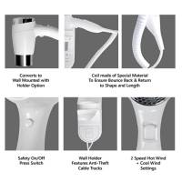 Фен настенный HSG D07-2 White 1600 Вт для гостиниц D07-2 White HSG Фен настенный HSG D07-2 White 1600 Вт для гостиниц D07-2 White HSG