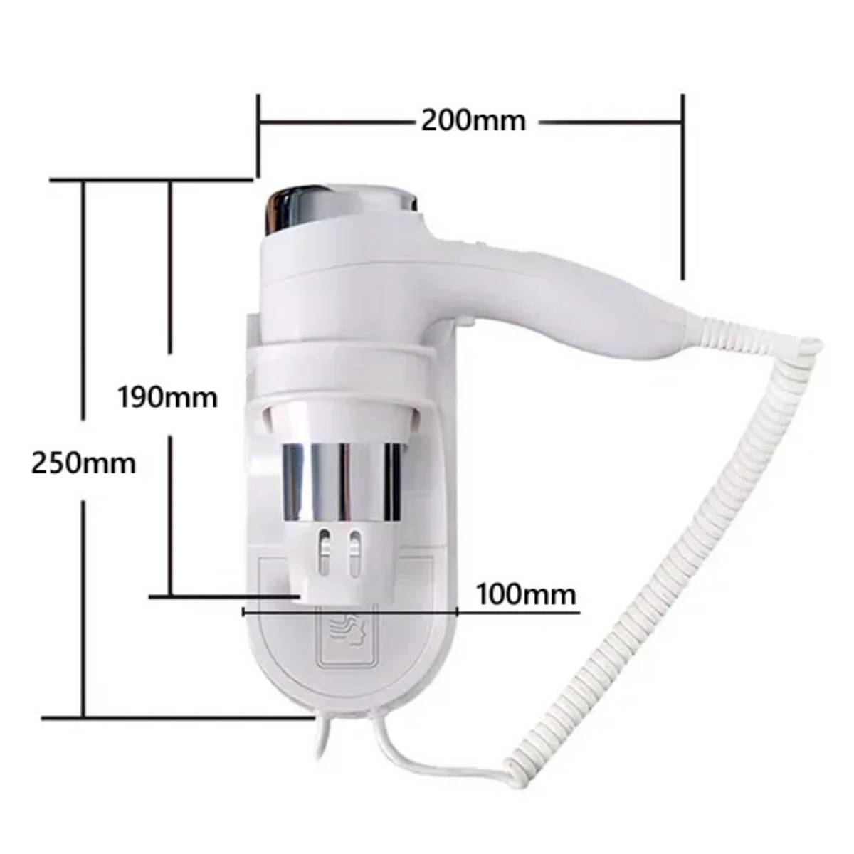 Фен настінний HSG D07-2 White 1600 Вт для готелів D07-2 White HSG