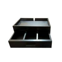 Піднос дерев'яний для кавоварки з висувним ящиком, чорний L2 HSG