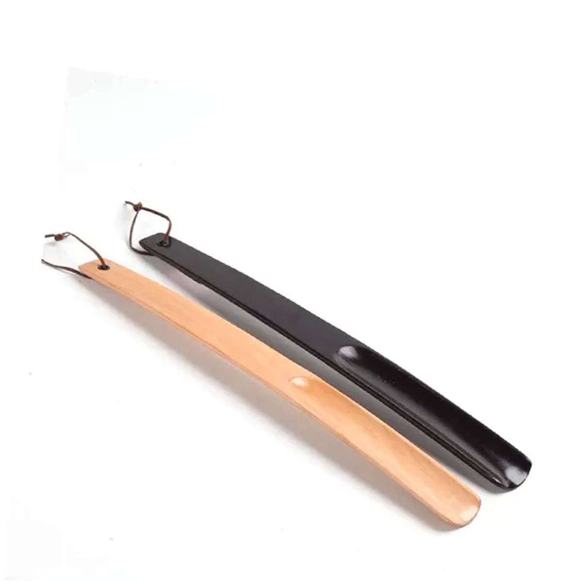 Ложка, рожок для обуви 38 см из древесины в п/е SP38 Black HSG