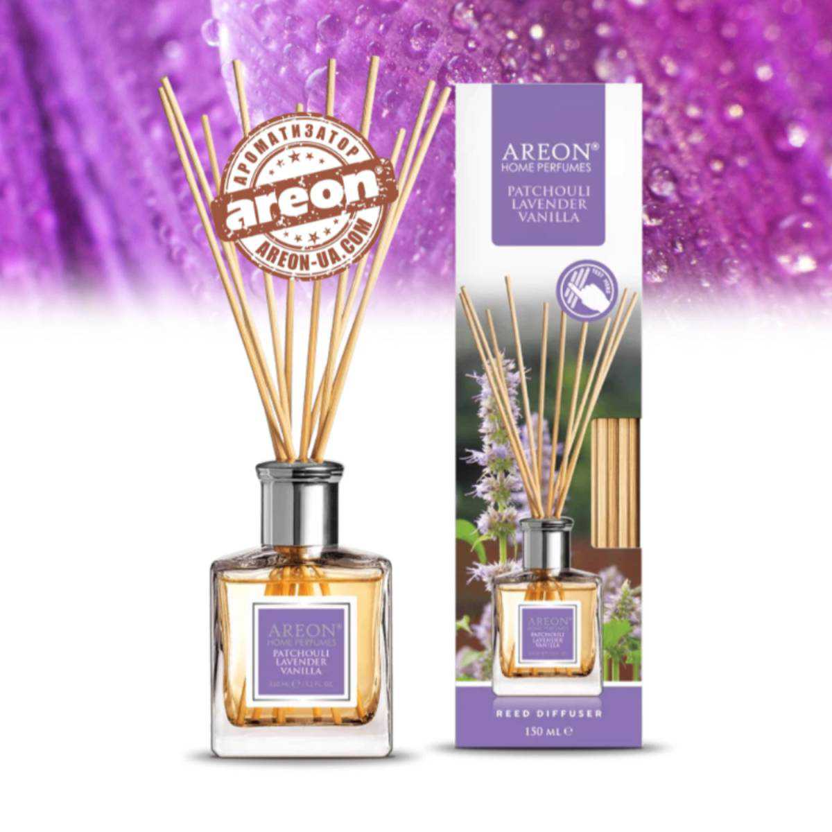 Аромадиффузор Areon Home Perfume Patchouli Lavender Vanilla 150мл 3800034960328 Areon