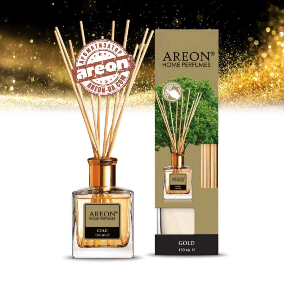 Аромадиффузор Areon Home Perfume LUX Gold 150мл 3800034971881 Areon