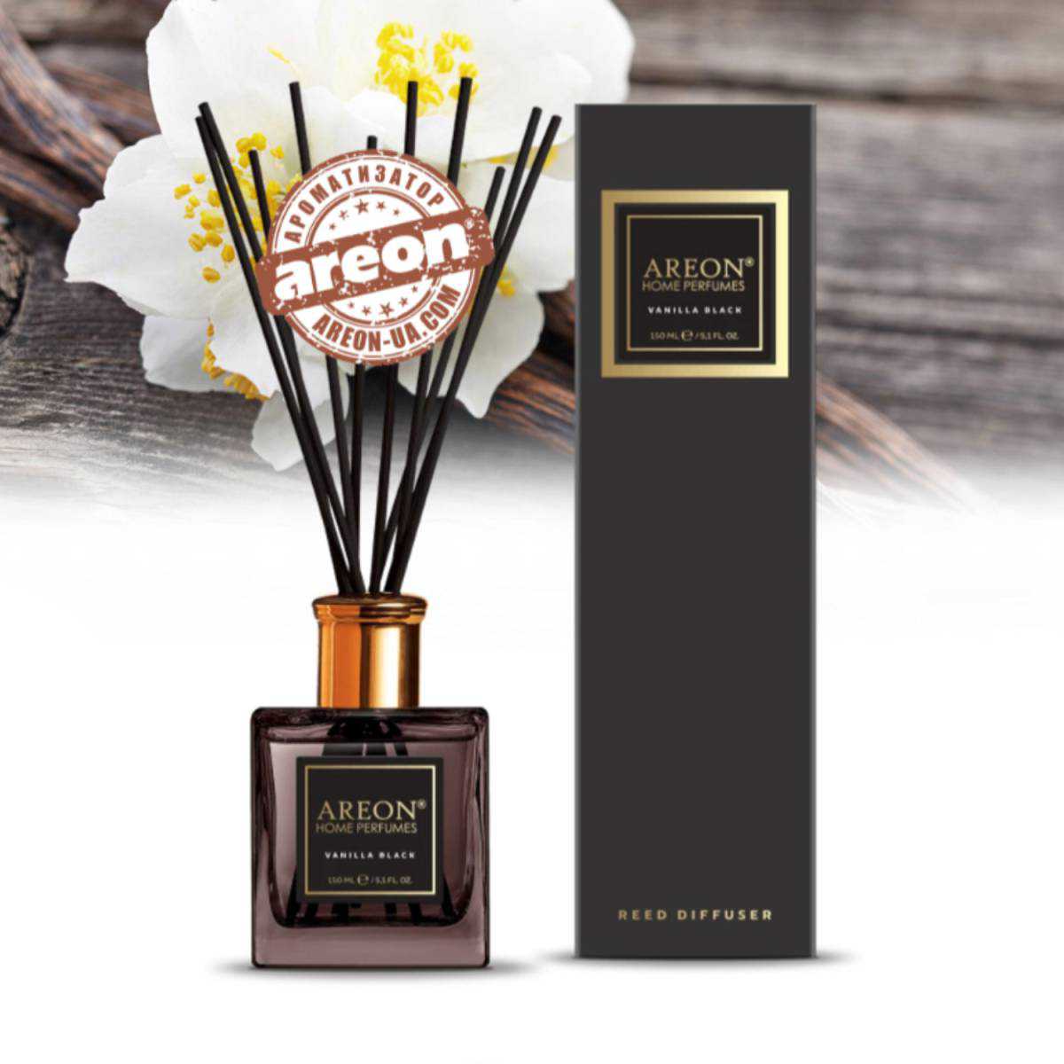 Аромадиффузор Areon Home Perfume Premium Vanilla Black 150мл 3800034973236 Areon