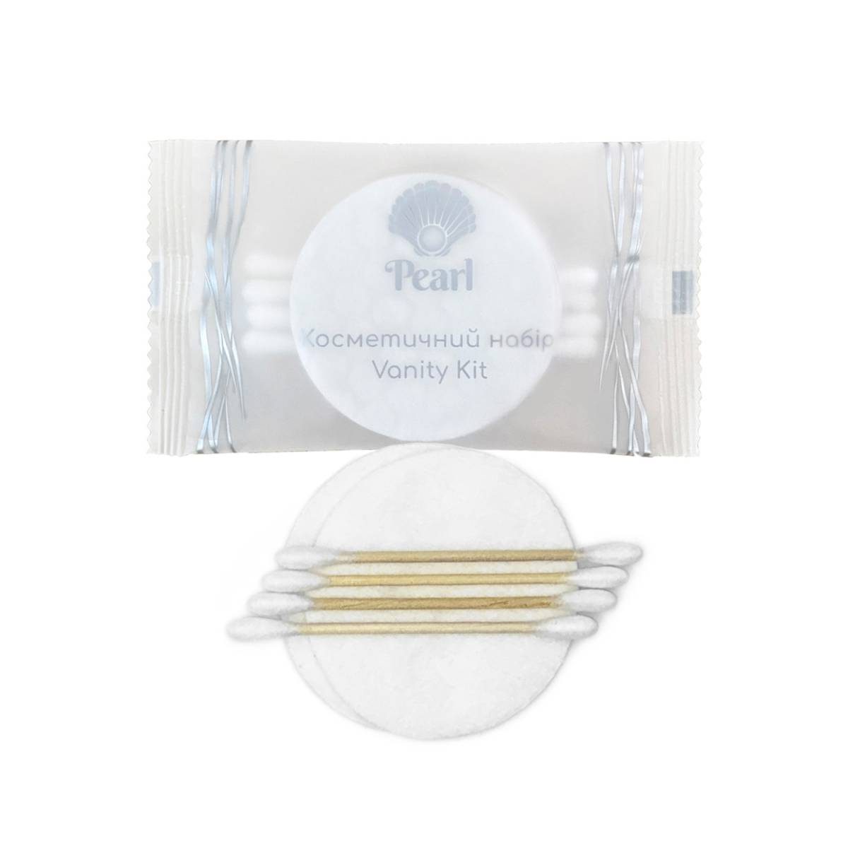 Косметичний набір Pearl в упаковці Flow Pack з бамбуковими паличками P-VKB4/2 HSG