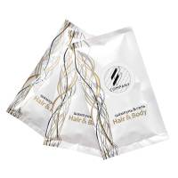 Шампунь & гель 15 мл с логотипом заказчика на круглой бумажной этикетке SACHET-R-HB15LP HSG Шампунь & гель 15 мл с логотипом заказчика на круглой бумажной этикетке SACHET-R-HB15LP HSG