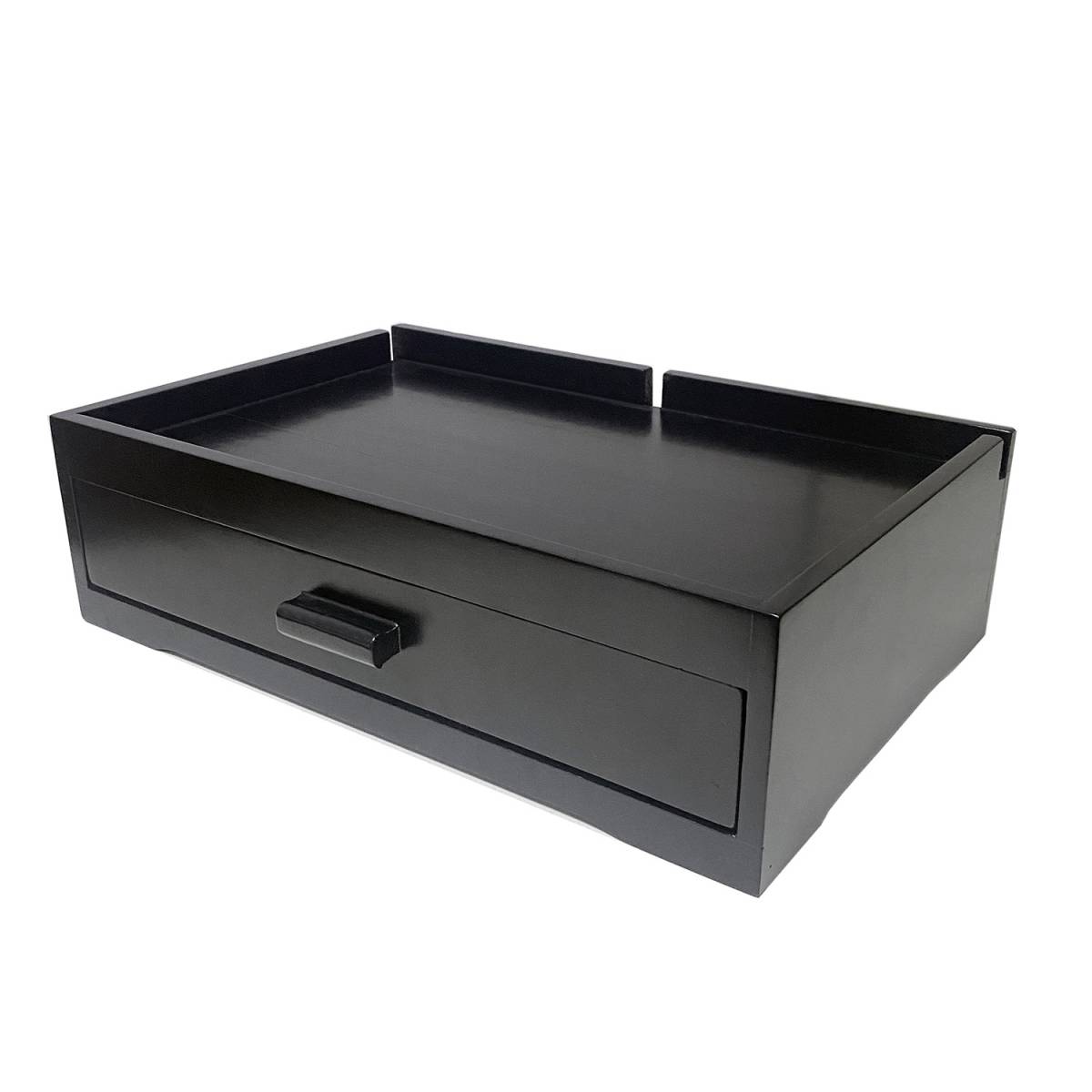 Поднос деревянный для кофеварки с выдвижным ящиком, черный L2 HSG