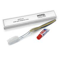 Зубний набір (щітка+паста 5 гр.) в п/е та картонній коробочці "HOTEL COLLECTION" HC-DK5 Gold HSG Зубний набір (щітка+паста 5 гр.) в п/е та картонній коробочці "HOTEL COLLECTION" HC-DK5 Gold HSG