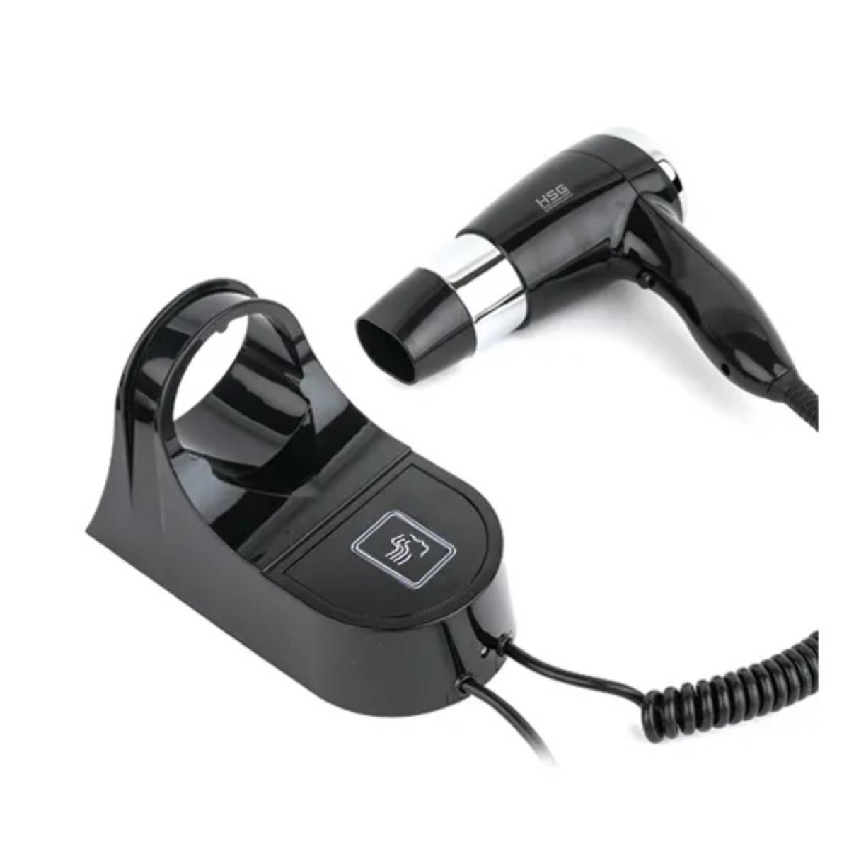 Фен настенный HSG D07-2 Black 1600 Вт, фен для гостиниц D07-2 Black HSG