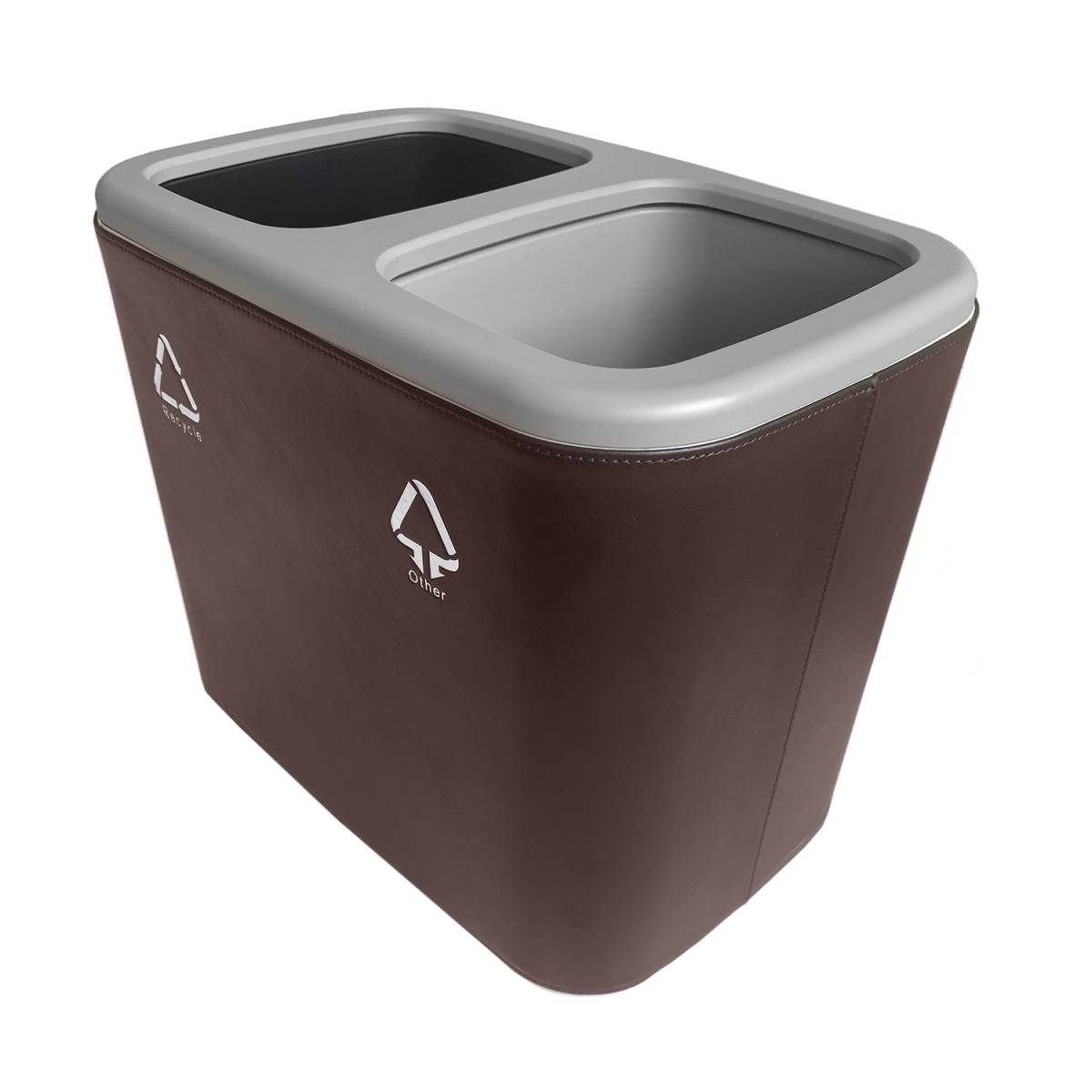 Урна с двумя секциями, PU-кожа и ABS пластик HS-DL-01 HSG