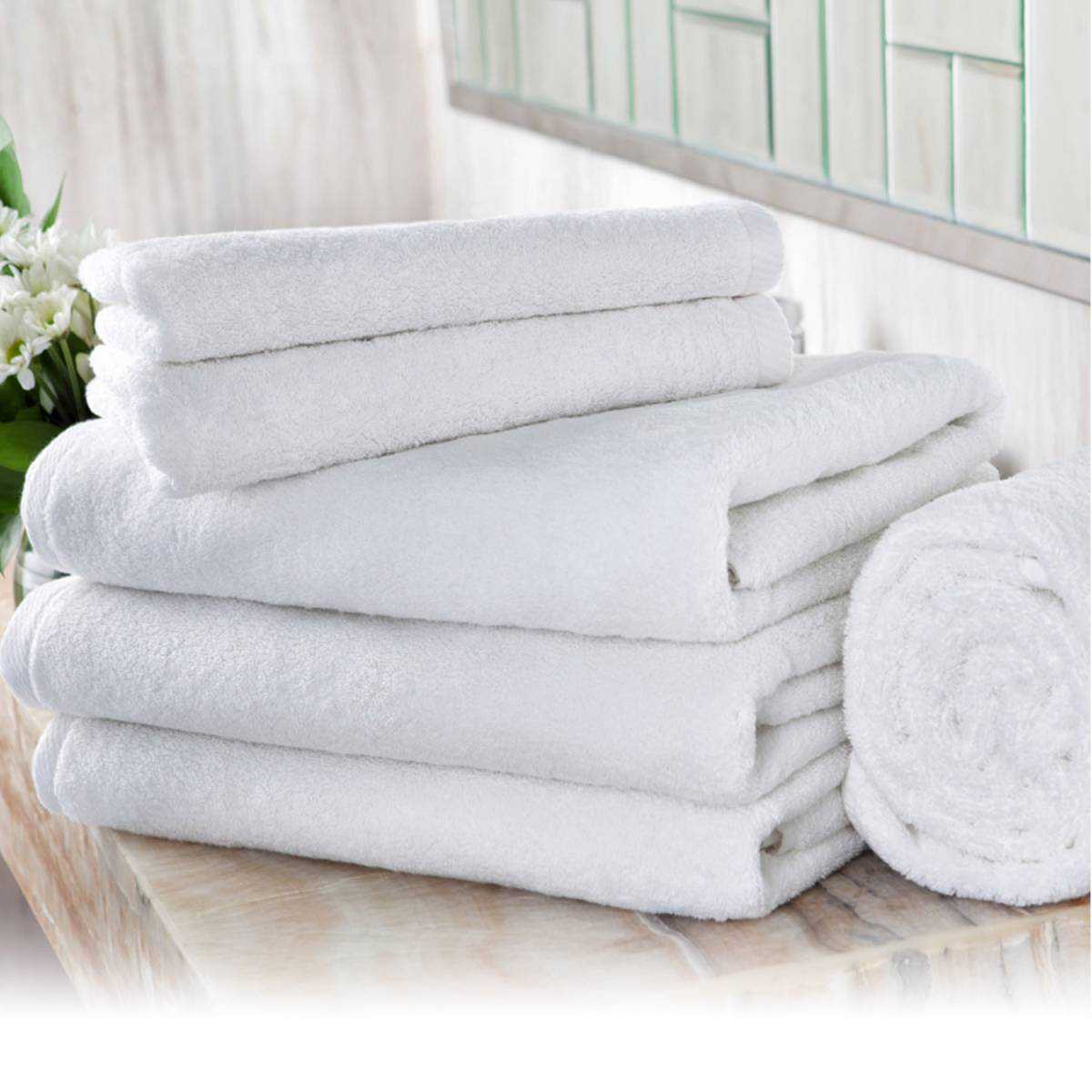 Махровое полотенце белое 50х90 см Hotel Lux 550 гр/м2 для гостиниц TLH550.5090W HSG