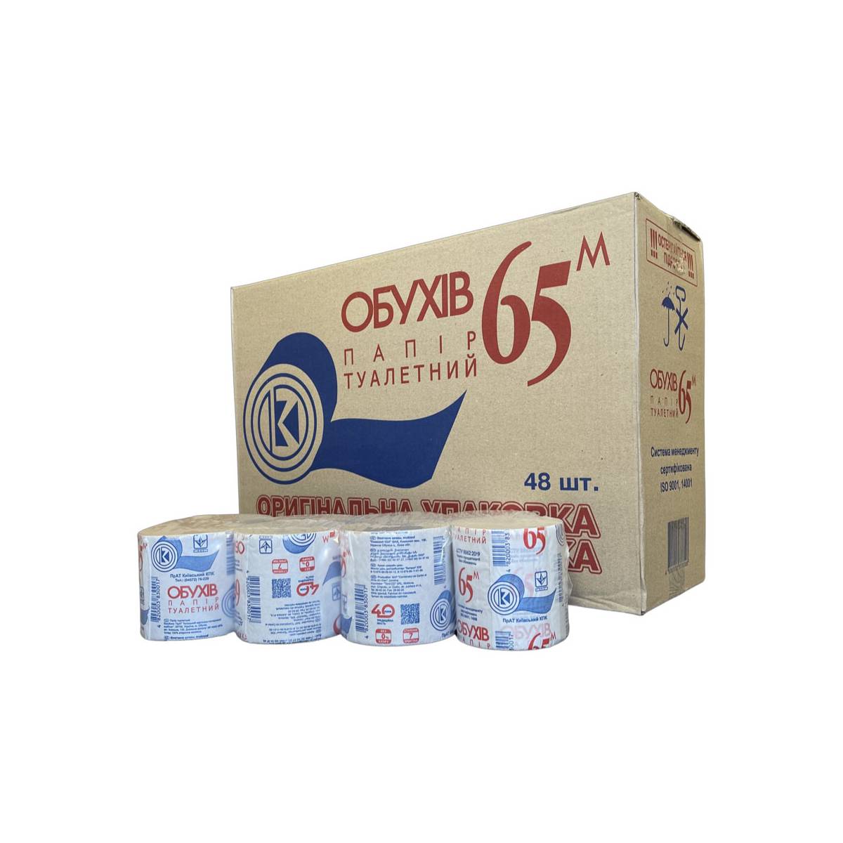 Папір туалетний “Обухів 65” (Ящик 48 шт) 51281 Київський картонно-паперовий комбінат