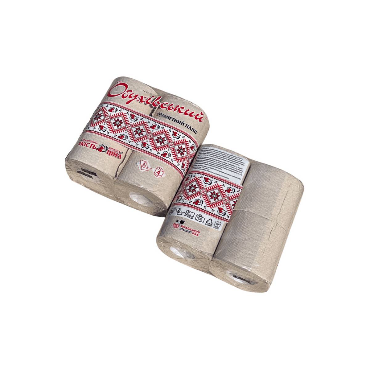 Папір туалетний “Обухівський” сірий (Упаковка 4 шт) 51507 Київський картонно-паперовий комбінат