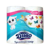 Папір туалетний “ДИВО” DECORO зелений малюнок (Упаковка 4 шт) 51410 Київський картонно-паперовий комбінат