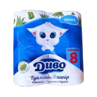 Туалетная бумага целлюлозная “ДИВО АРОМА” Белый с ароматом Алоэ Вера (Упаковка 8 шт) 51362 Київський картонно-паперовий комбінат