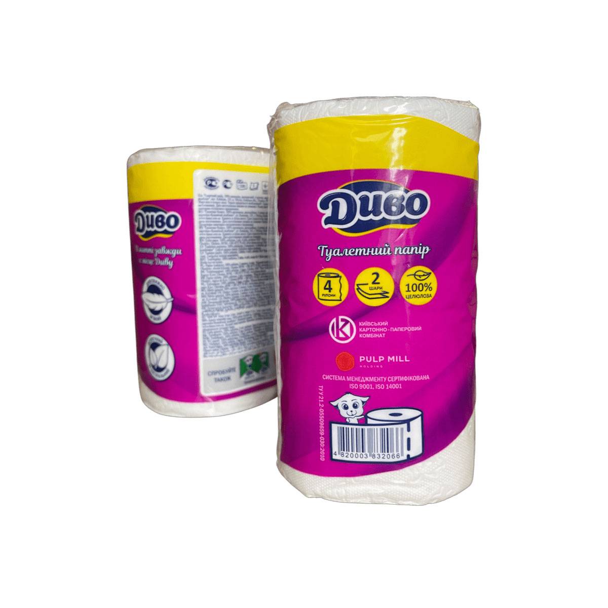 Папір туалетний «ДИВО Економ» (Упаковка 4 шт) 51295 Київський картонно-паперовий комбінат