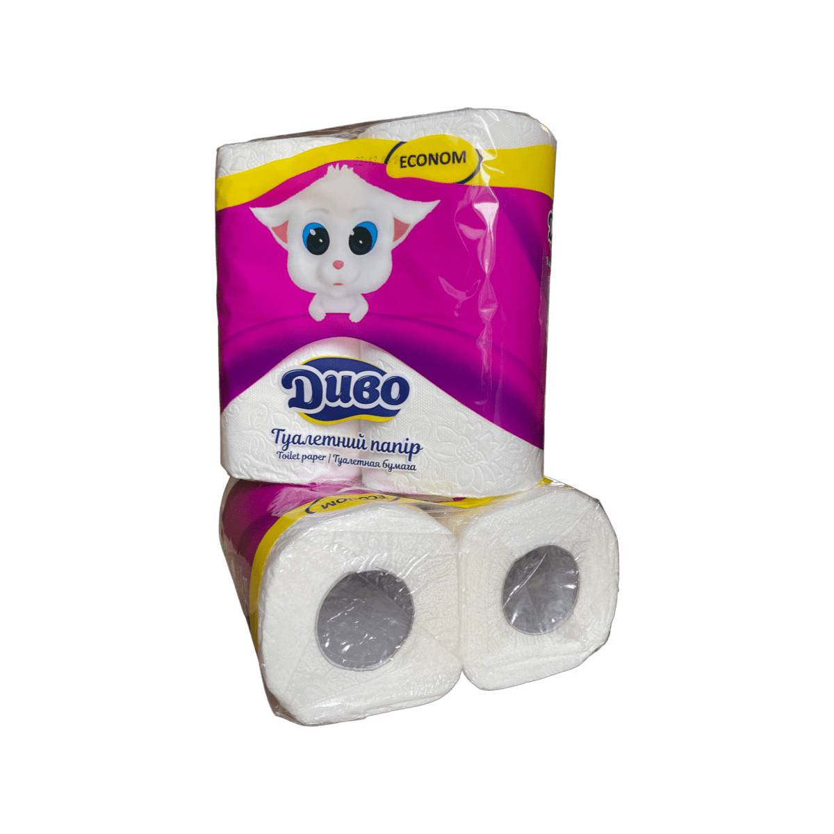 Папір туалетний «ДИВО Економ» (Упаковка 4 шт) 51295 Київський картонно-паперовий комбінат