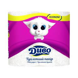 Туалетная бумага «ДИВО Эконом» (Упаковка 4 шт) 51295 Київський картонно-паперовий комбінат